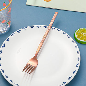 Stainless steel wave point rose gold table Fork-1pc
