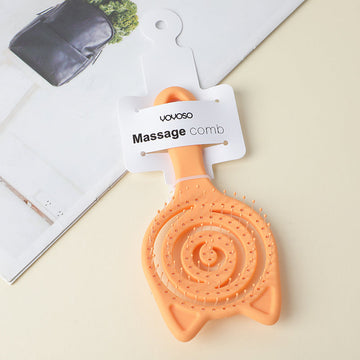 Cat head wet and dry hair comb-yellow