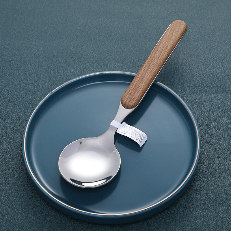 Wood grain series round spoon