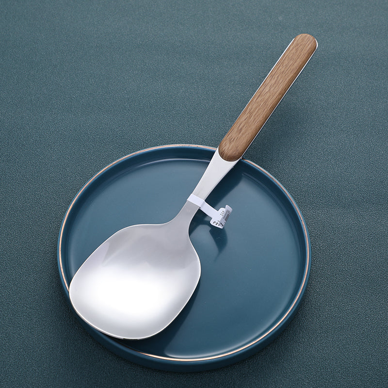 Wood grain series service spoon