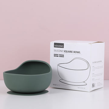 Silicone square bowl-dark green