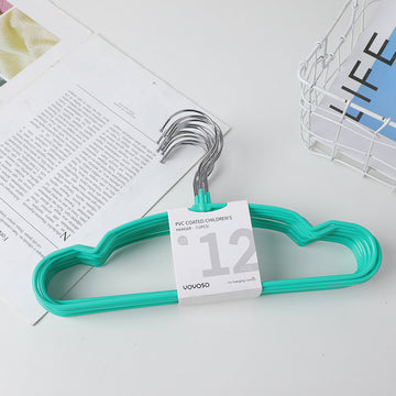 Pvc coated children's hanger - 12 pieces - green