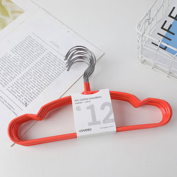 Pvc coated children's hanger - 12 pieces-orange