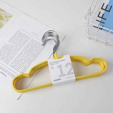 Pvc coated children's hanger - 12 pieces-yellow