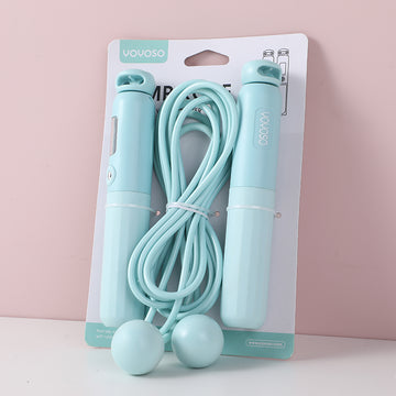 Electronic counting jump rope with dual-use small balls- blue
