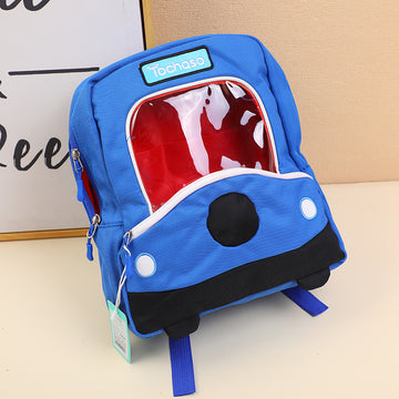 Children's shoulder bag with transparent window - blue