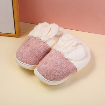 Cute cartoon feather-yarn children's cotton slippers pink 21