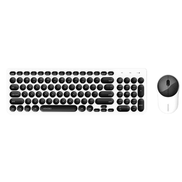 Fashion wireless office mute keyboard and mouse combo-black and white