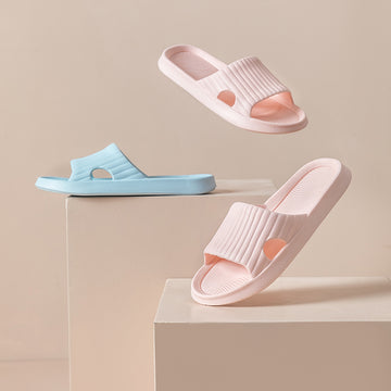 Striped comfortable women's household slipper Pink (size 37-38)