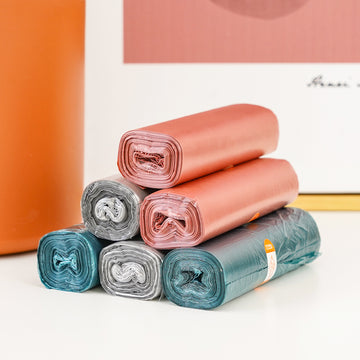 Heavy metal color flat edged garbage bag-6 pack