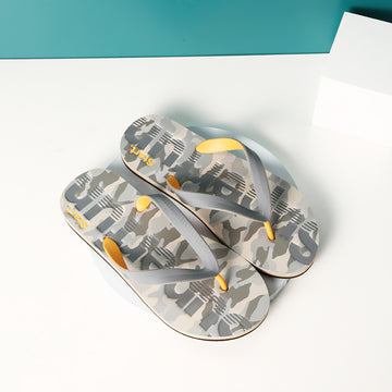 Trendy letters camouflage mens flip flops camouflage gray 44-45