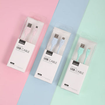 2.4A High quality siliconeTYPE-C USB cable with lamp-light blue