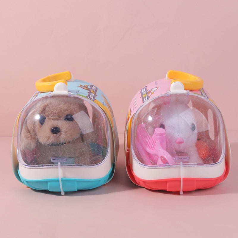 Portable pet capsule-dog cage toy