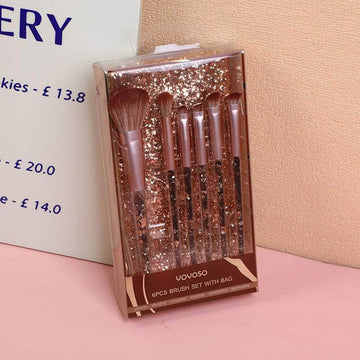 Flash gold 6pcs + storage bag makeup brush set