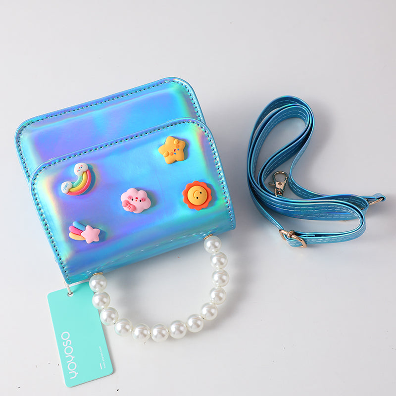 Fun childlike kids crossbody bag-blue
