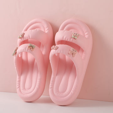 Cartoon fruit thick-soled women's slippers pink size 37-38