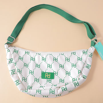 PD logo crossbody bag with zipper-green