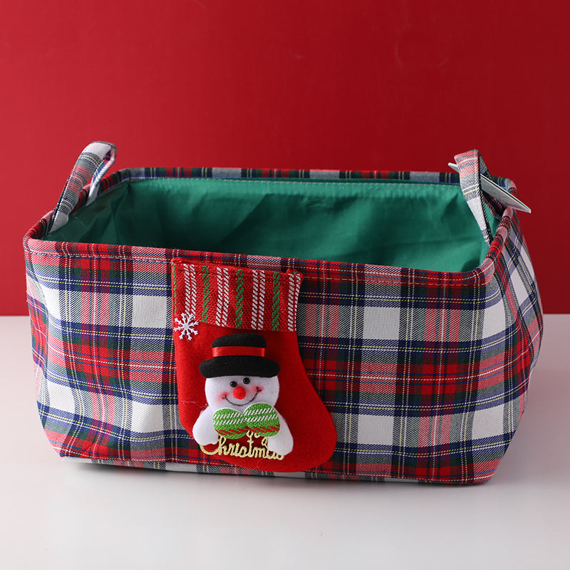 Christmas plaid series square box-bowknot