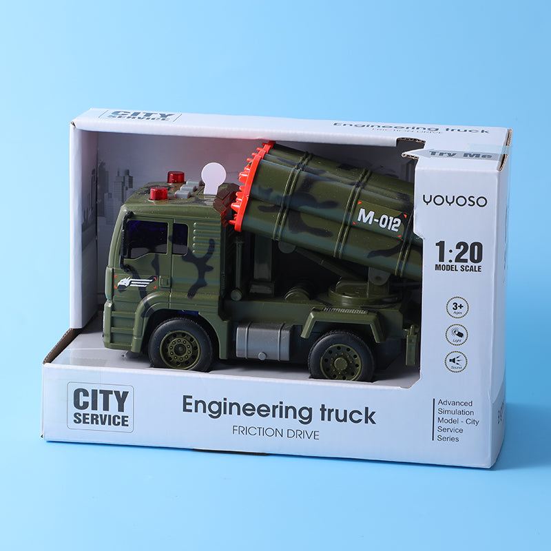 1:20 Inertial missile launcher vehicle (with sound and light)-contains 3pcs AG13