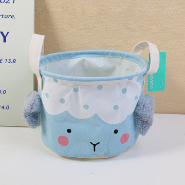 Terry Animal Desktop Round Bucket - Blue