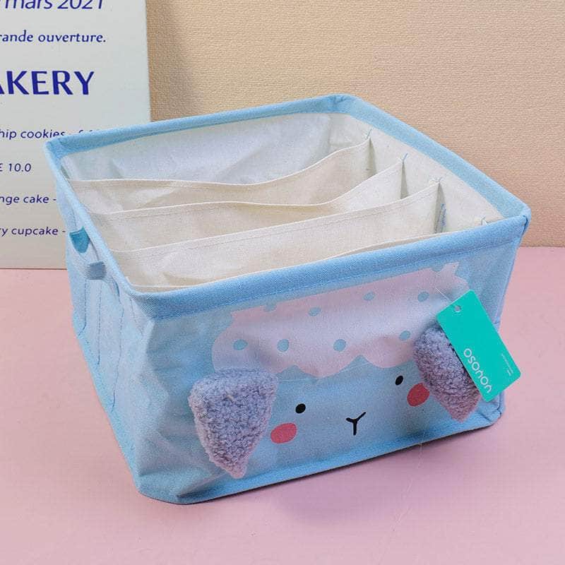 terry animal 5-compartment box-blue