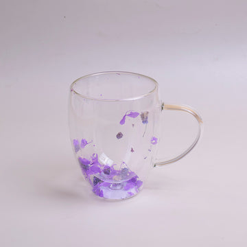 Purple small flowers Glass - 350ml