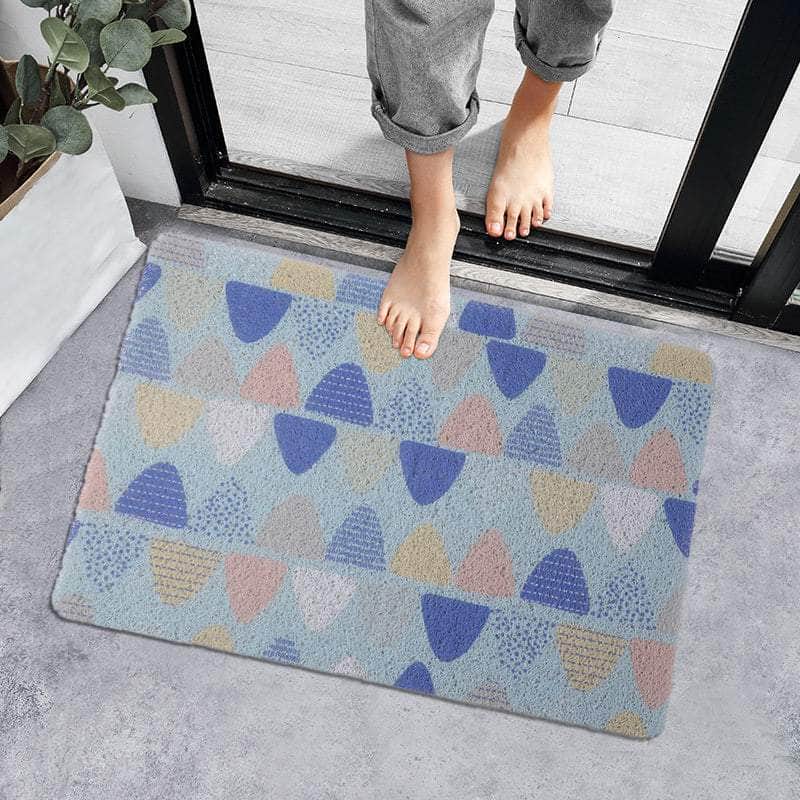 Sky blue wire loop floor mat