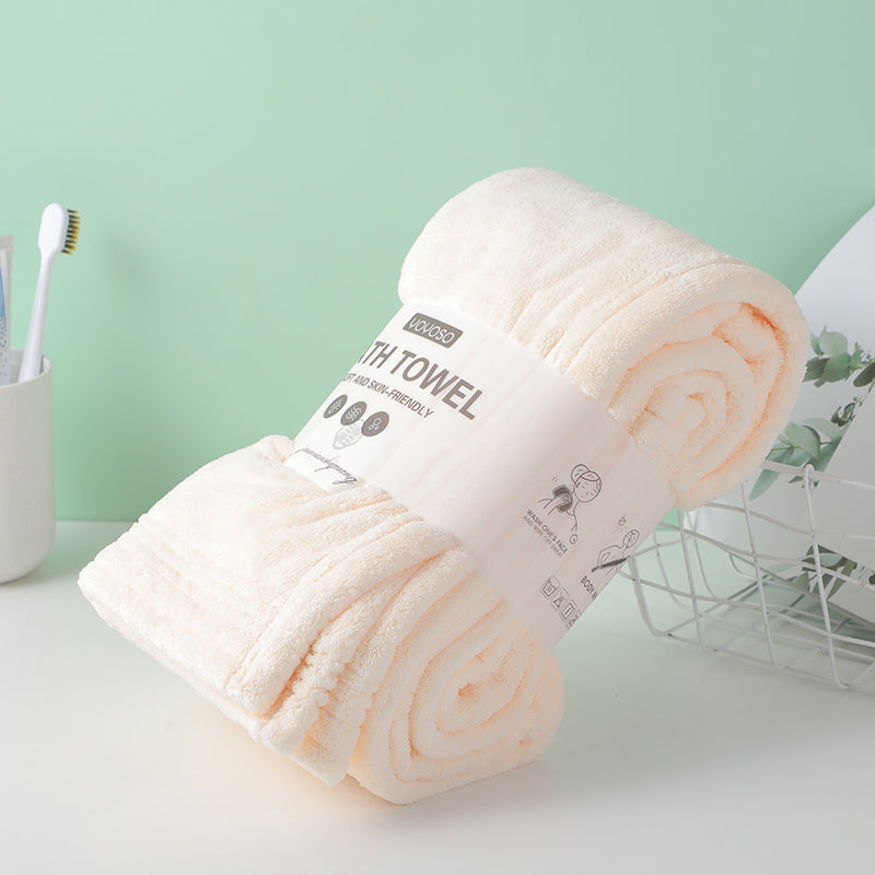 Simple Plain Bath Towel-Off-White