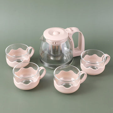 Light Luxury Glass Teapot Set-Pink