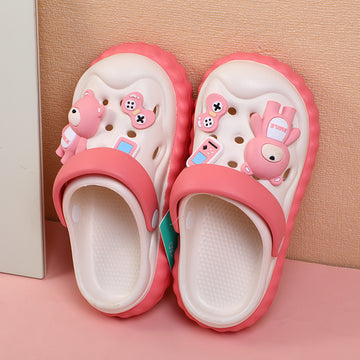 Pink bear Children's flip-flops - Size 34-35