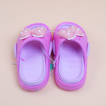Pink Bow Children's Slippers - Size 26-27
