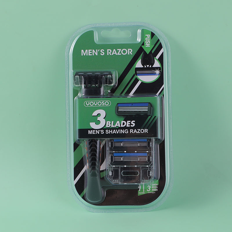 Men's razor replacement set (1pc handle+3pcs razor head)