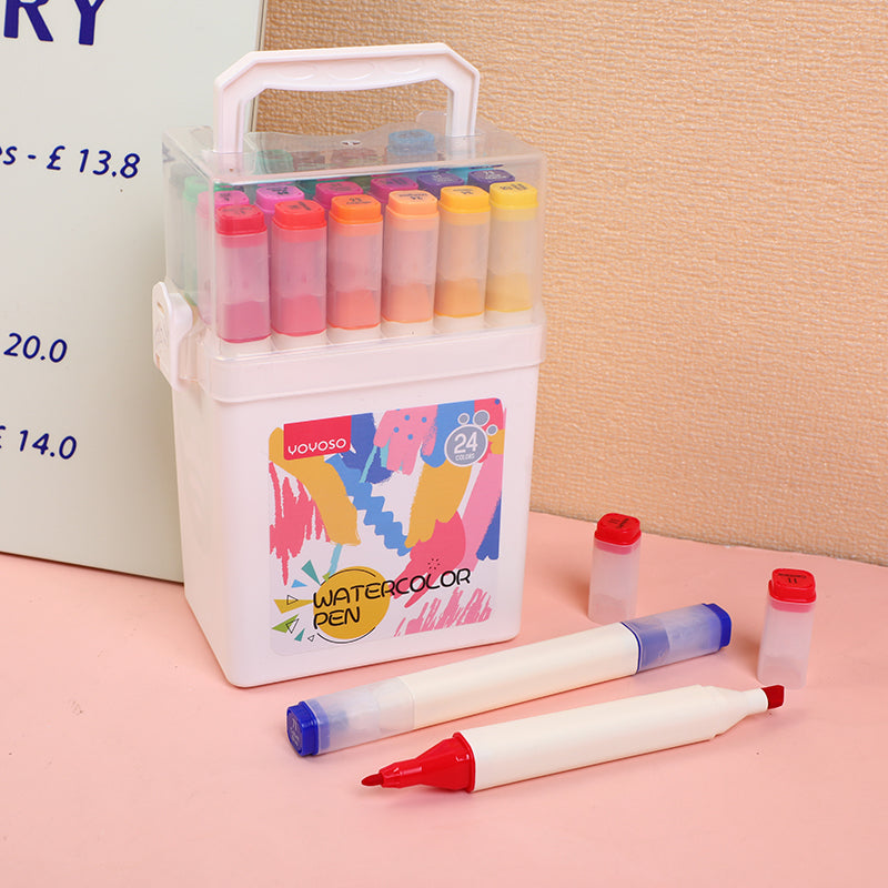 24 colors Quad Rod Double-ended Watercolor Pencils 252