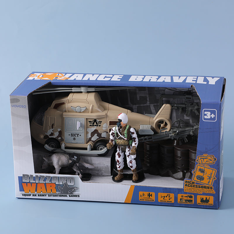 Military toy set inertial airplane (including 3pcs AG13 button cell)