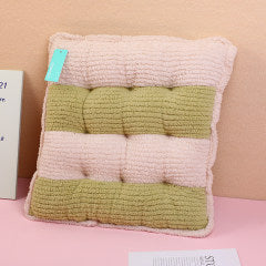 Striped Clashing Squares Cushion - White Green