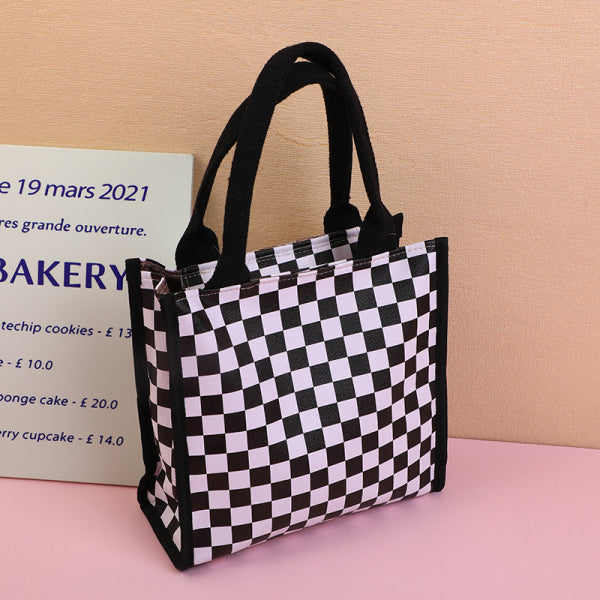 Fashion Plaid Shoulder Bag-Black