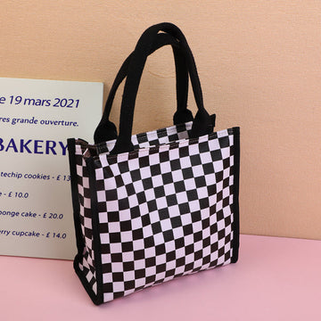 Fashion Plaid Shoulder Bag-Black