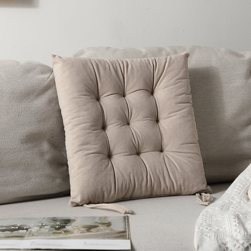 Solid color flannel 9-stitch cushion-beige