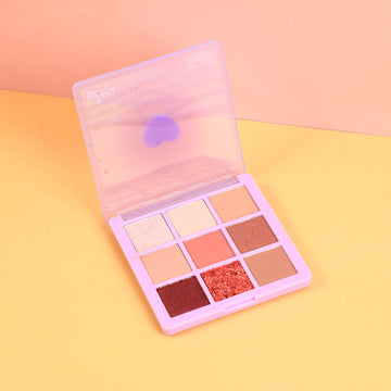 Heart beat nine colors eyeshadow palette-pink rhinestone & oat