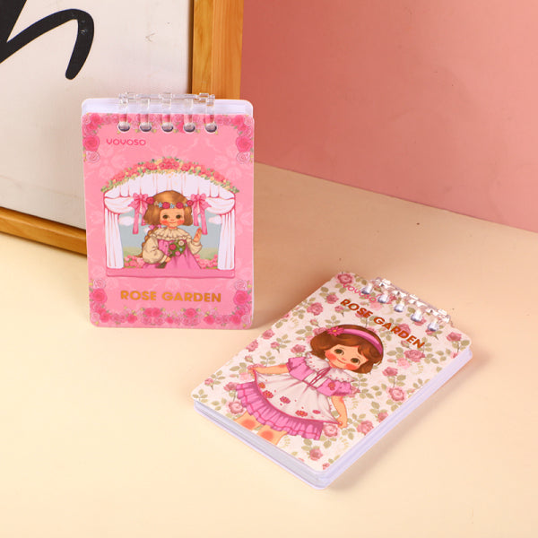 Egg roll sister rose manor PP mini loose-leaf coil notebook-horizontal line insi