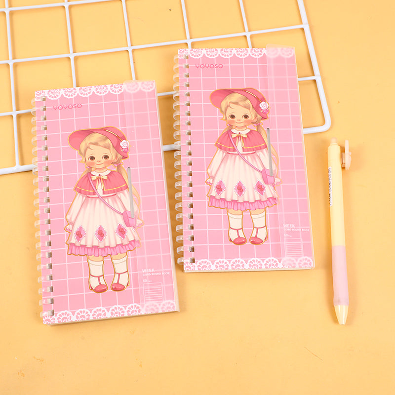 Egg roll sister rose manor soft coil Week notebook-horizontal line inside page