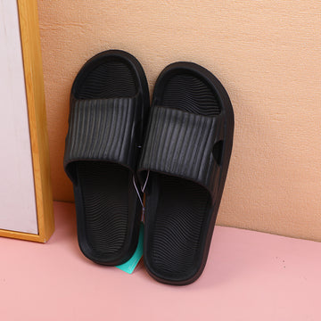 Striped comfortable men's household slipper black size 41-42