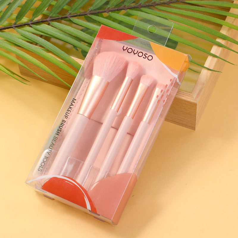 Strawberry milk candy makeup brush 4pcs set (including storage bag)