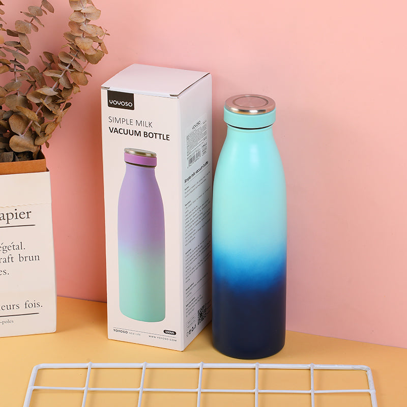 Simple milk vacuum bottle-blue