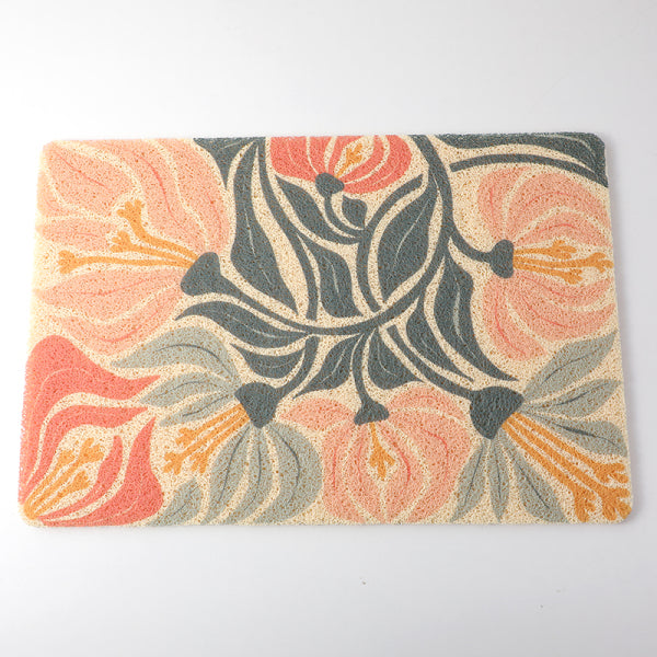 Beautiful flower wire loop floor mat