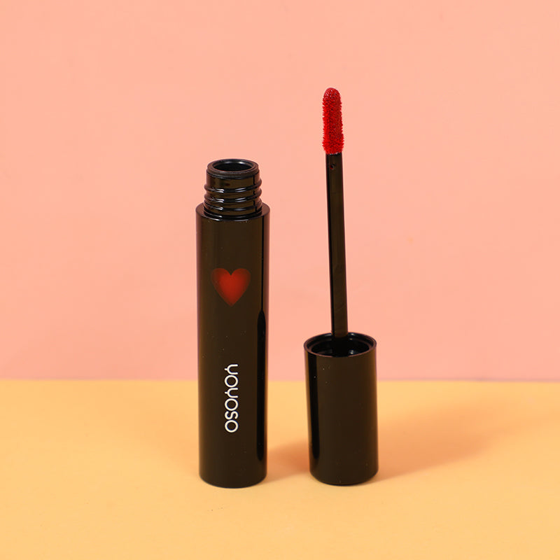 Love kiss red heart lip glaze-#05chestnut brown caramel