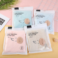 Soft cute embroidered hair-drying cap