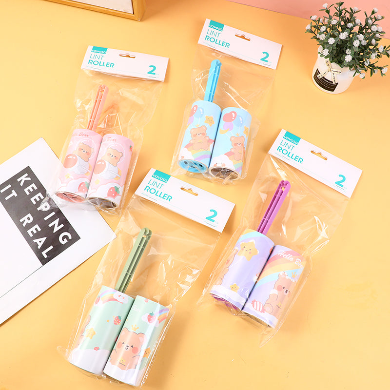 2pcs lint roller with wicker handle 10cm (20 sheets)