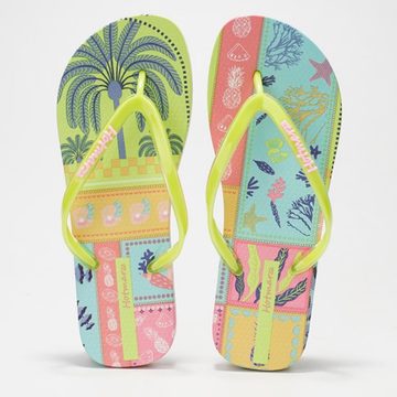Printed pattern women's flip flops HM7108-12-size 35-36 (yellow)