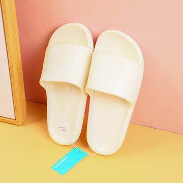 Japanese style mocha women's household slippers size 35-36 (cream white)